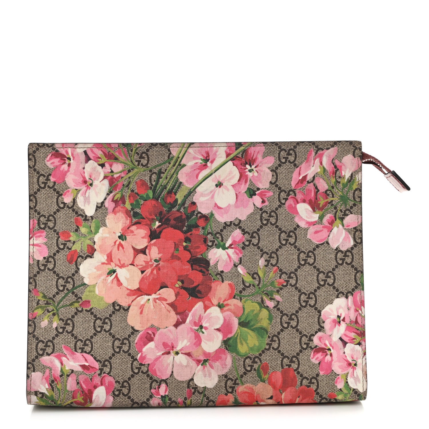 Gucci GG Supreme Monogram Blooms Large Cosmetic Case Beige Multicolor Dry Rose 1 of 7