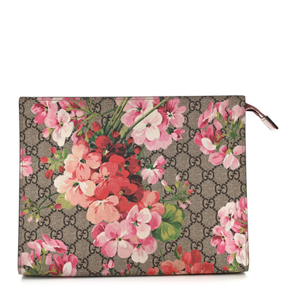 Gucci GG Supreme Monogram Blooms Large Cosmetic Case Beige Multicolor Dry Rose 1 of 7