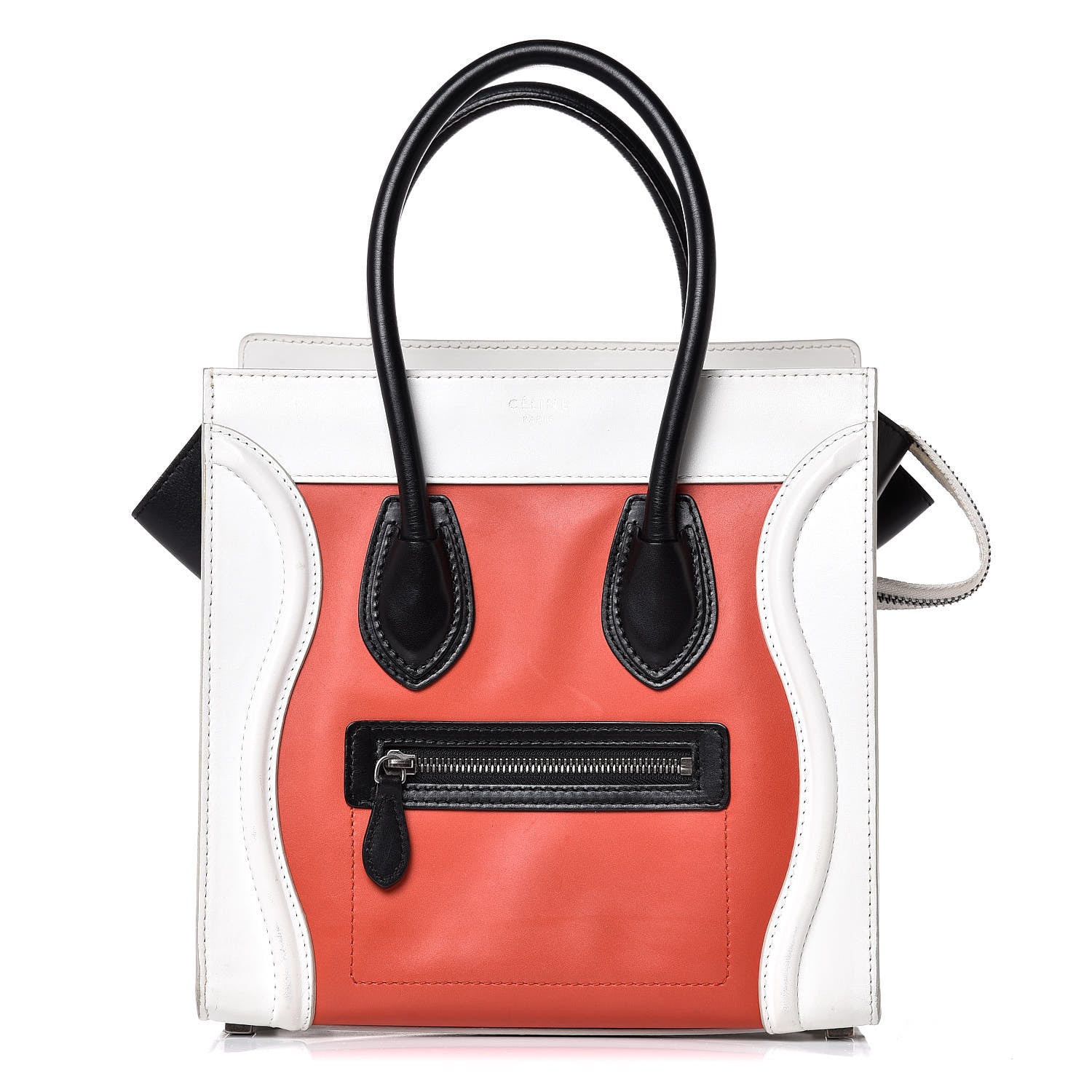 Celine Satin Calfskin Micro Tri-Color Luggage Vermillion 1 of 16