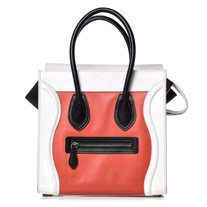 Celine Satin Calfskin Micro Tri-Color Luggage Vermillion 1 of 16