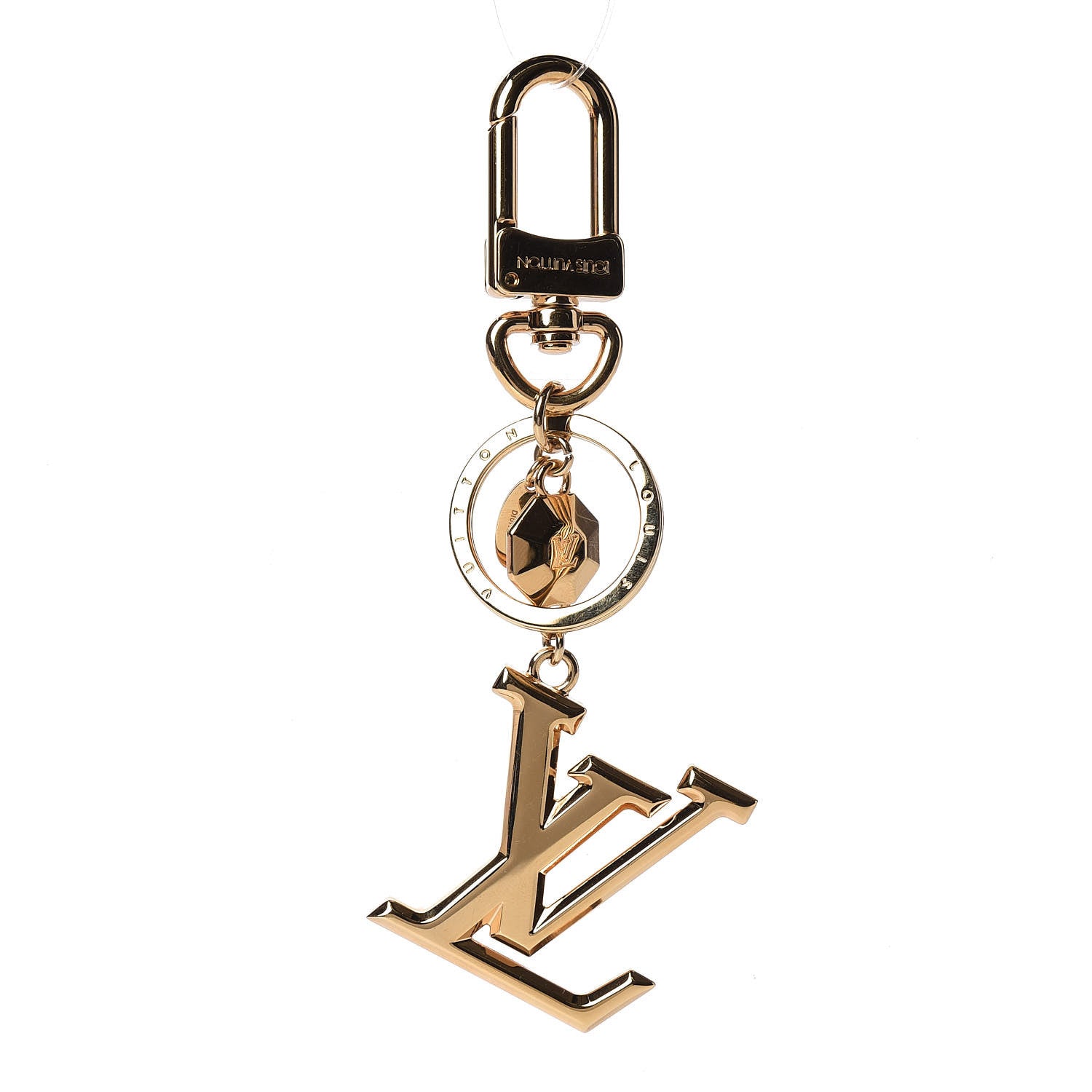 Louis Vuitton LV Facettes Bag Charm Key Holder Gold 1 of 4