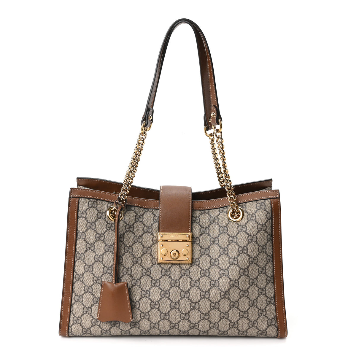 Gucci GG Supreme Monogram Medium Padlock Tote Beige Cuir 1 of 10
