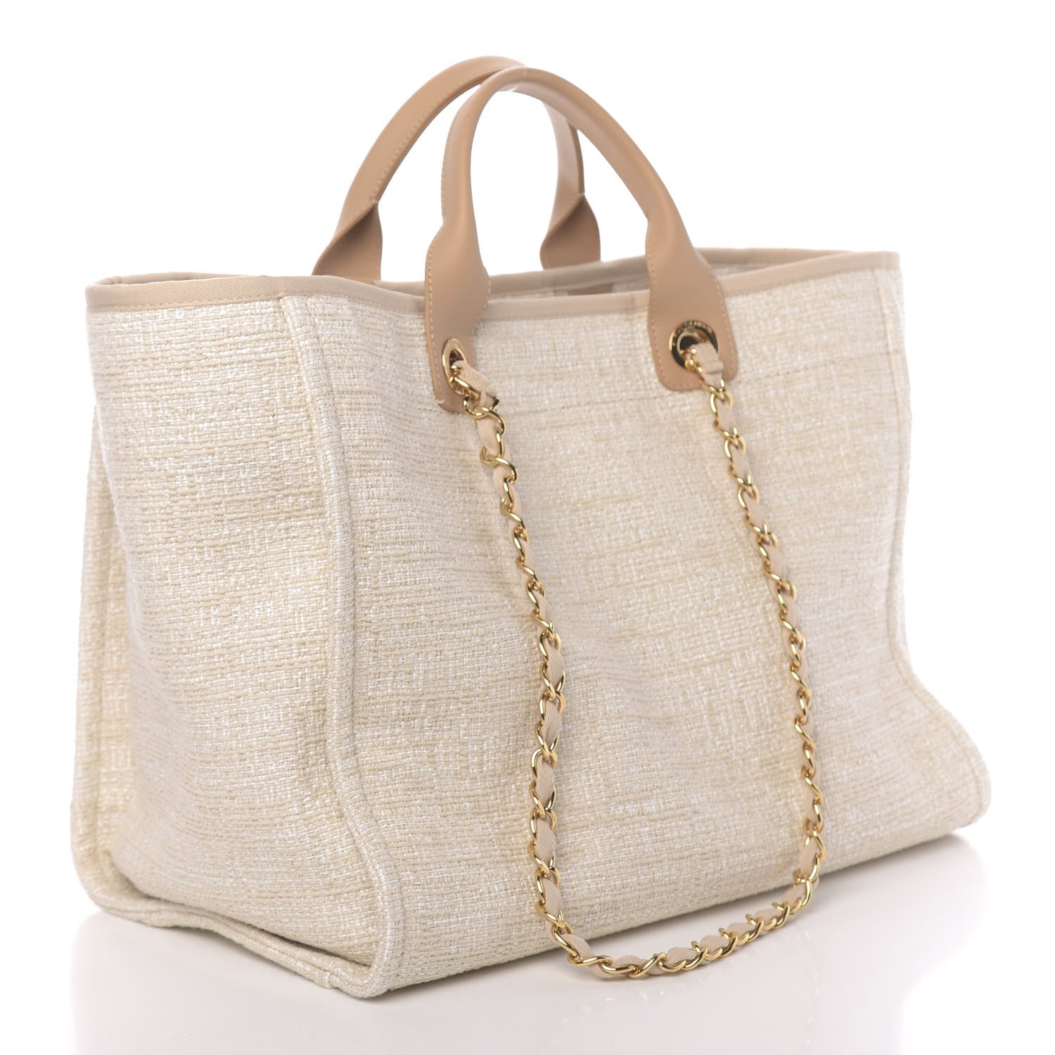Chanel Canvas Medium Deauville Tote Light Beige 3 of 11