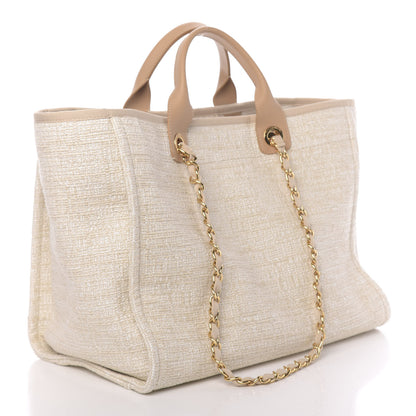 Chanel Canvas Medium Deauville Tote Light Beige 3 of 11