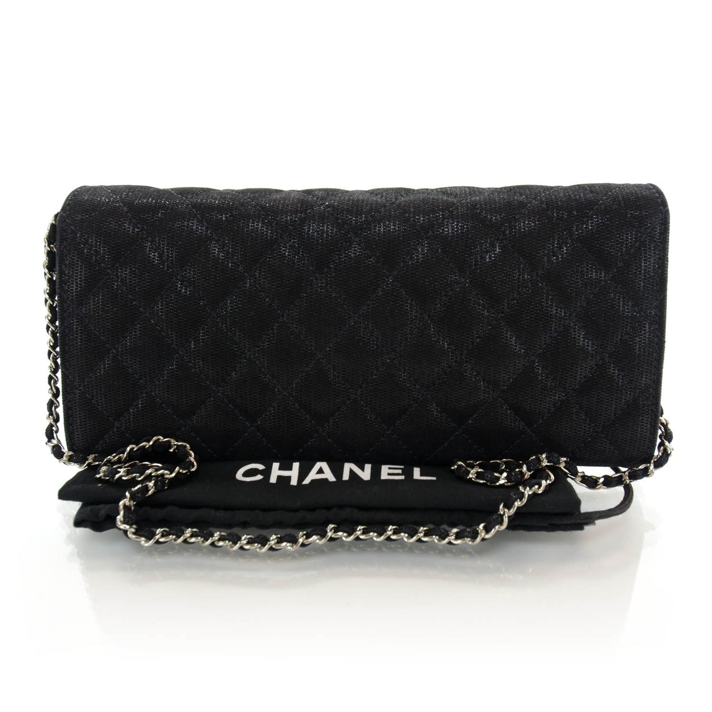 Woven Calfskin Clutch Bag Black
