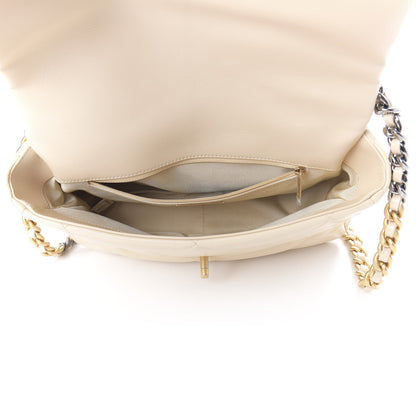 Chanel Goatskin Quilted Large 19 Flap Beige 5 of 11