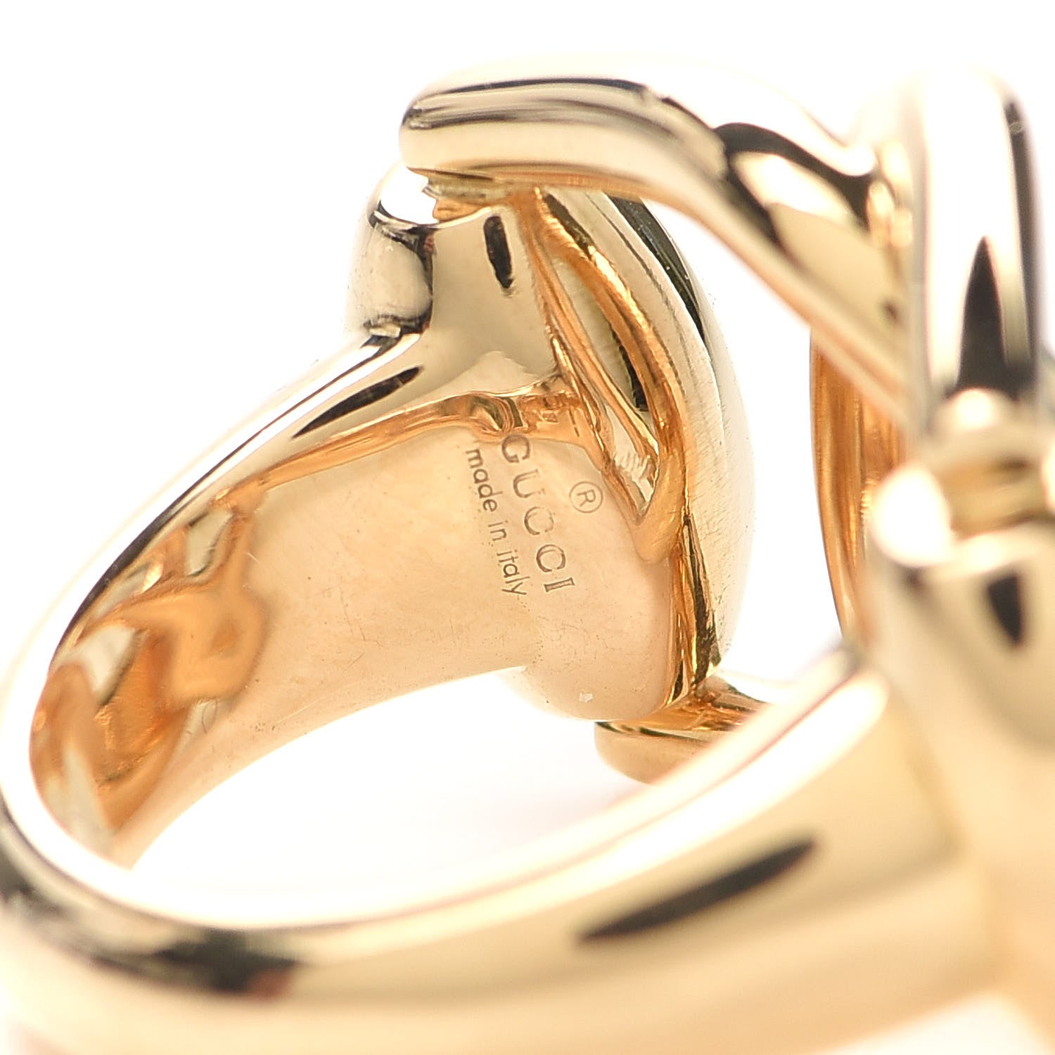 Gucci 18K Yellow Gold Double Horsebit Ring 55 7.25 5 of 6