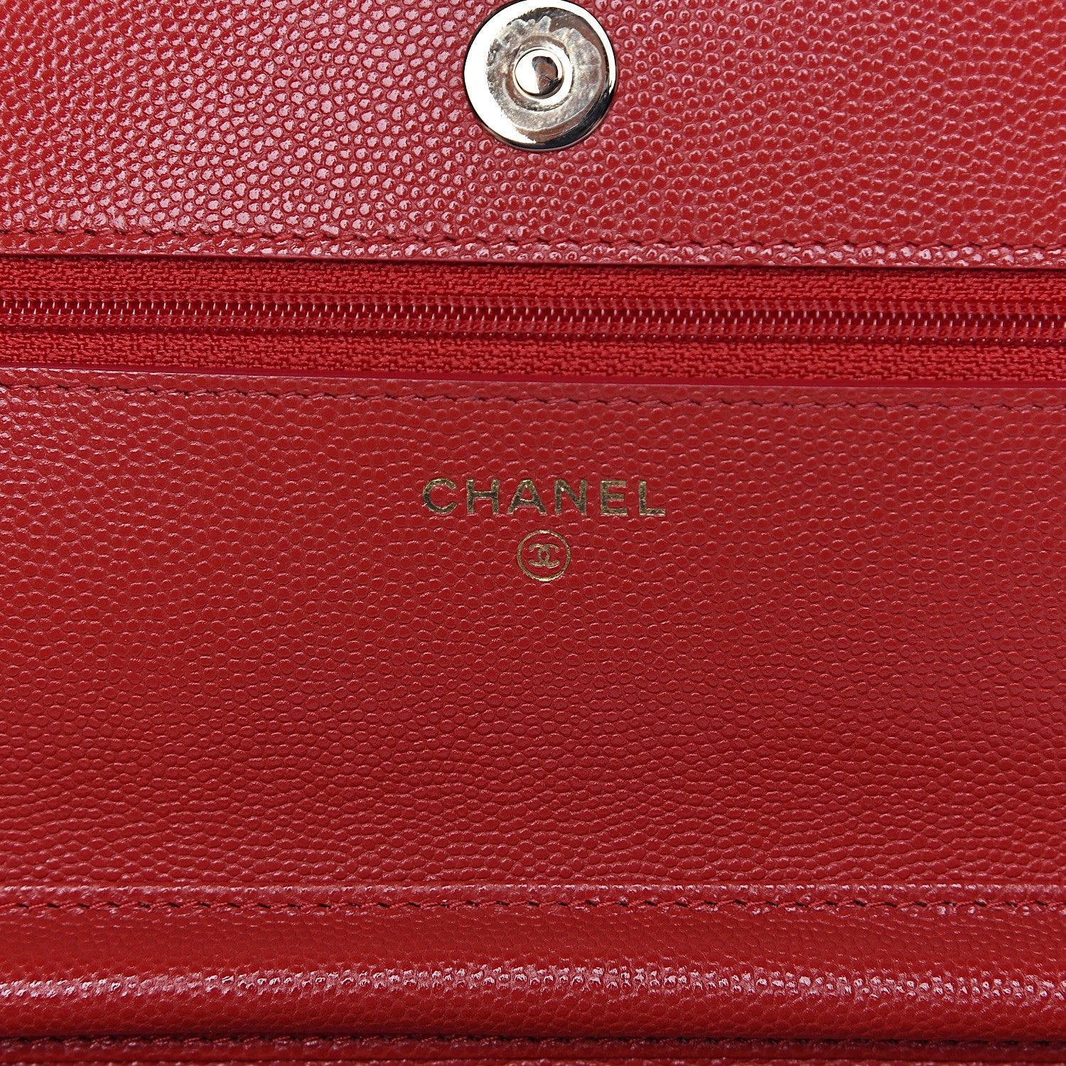 Chanel Caviar Quilted Wallet on Chain WOC Red 6 of 12