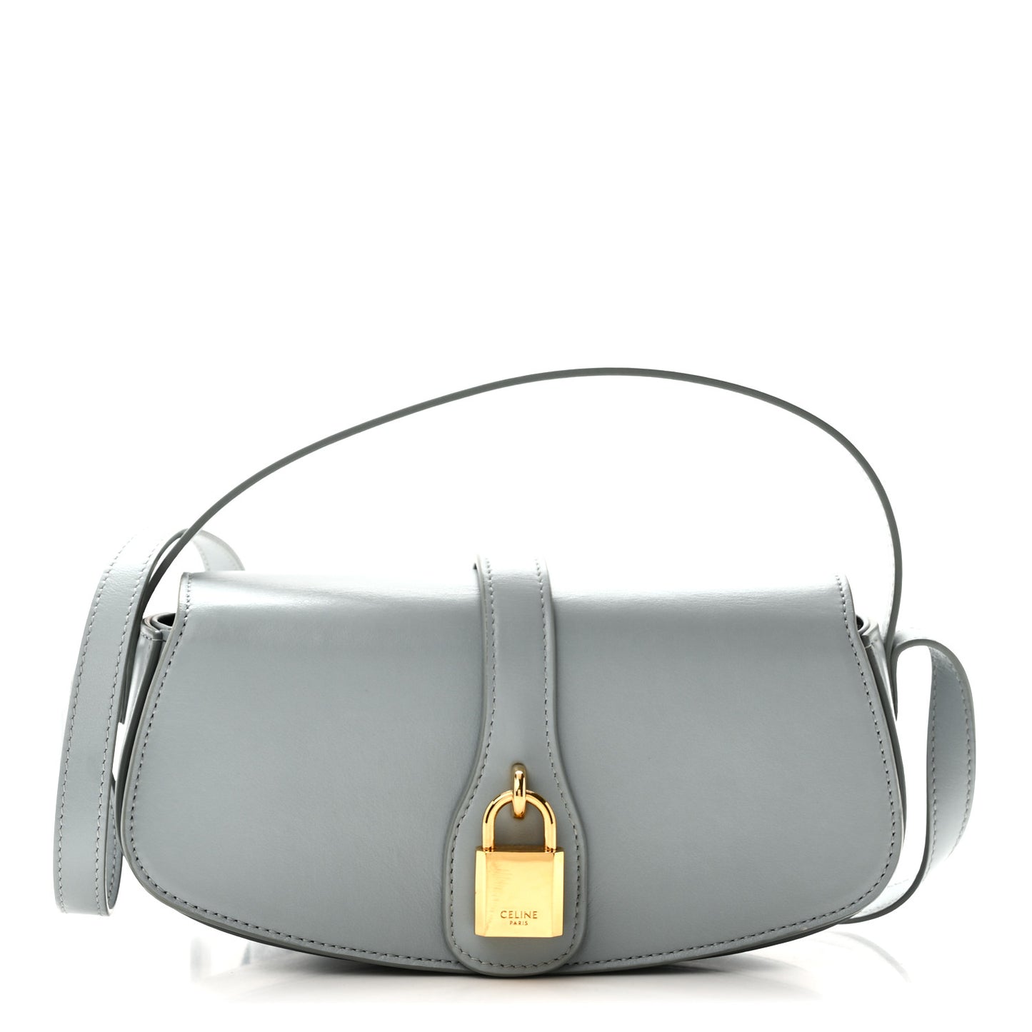 Smooth Calfskin Tabou Clutch On Strap Ice Blue