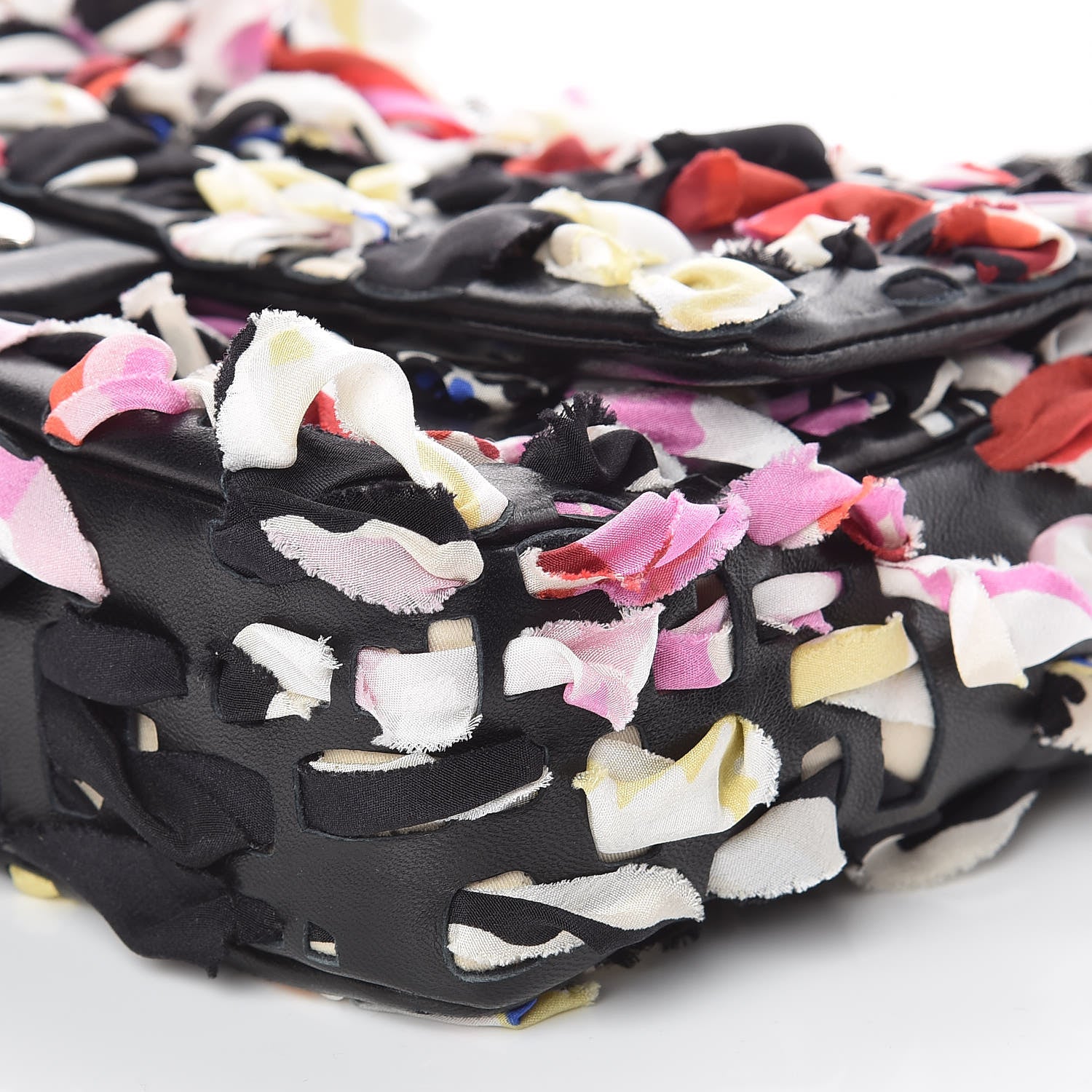 Chanel Silk Lambskin Ribbon Classic Flap Bag Black Multicolor 9 of 9