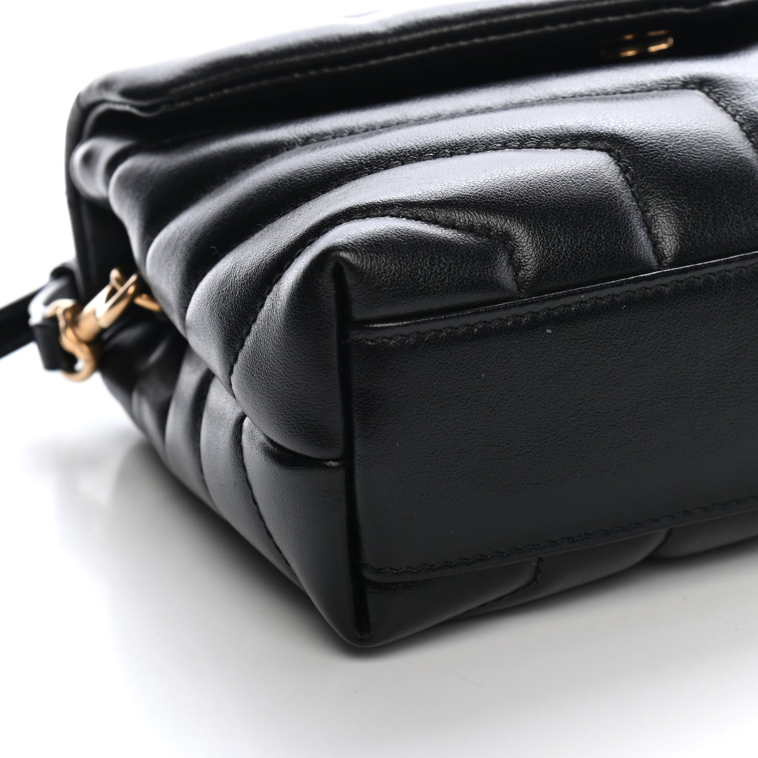 Saint Laurent Calfskin Y Quilted Monogram Toy Loulou Crossbody Bag Black 8 of 9
