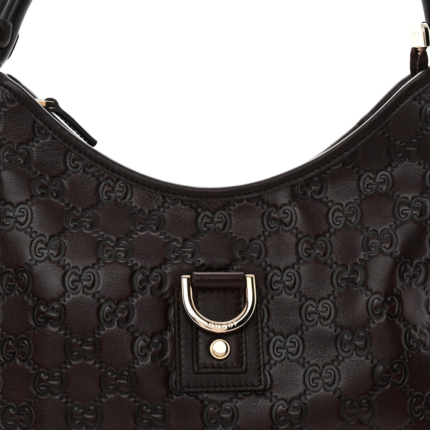 Guccissima Medium Abbey D Ring Hobo Chocolate