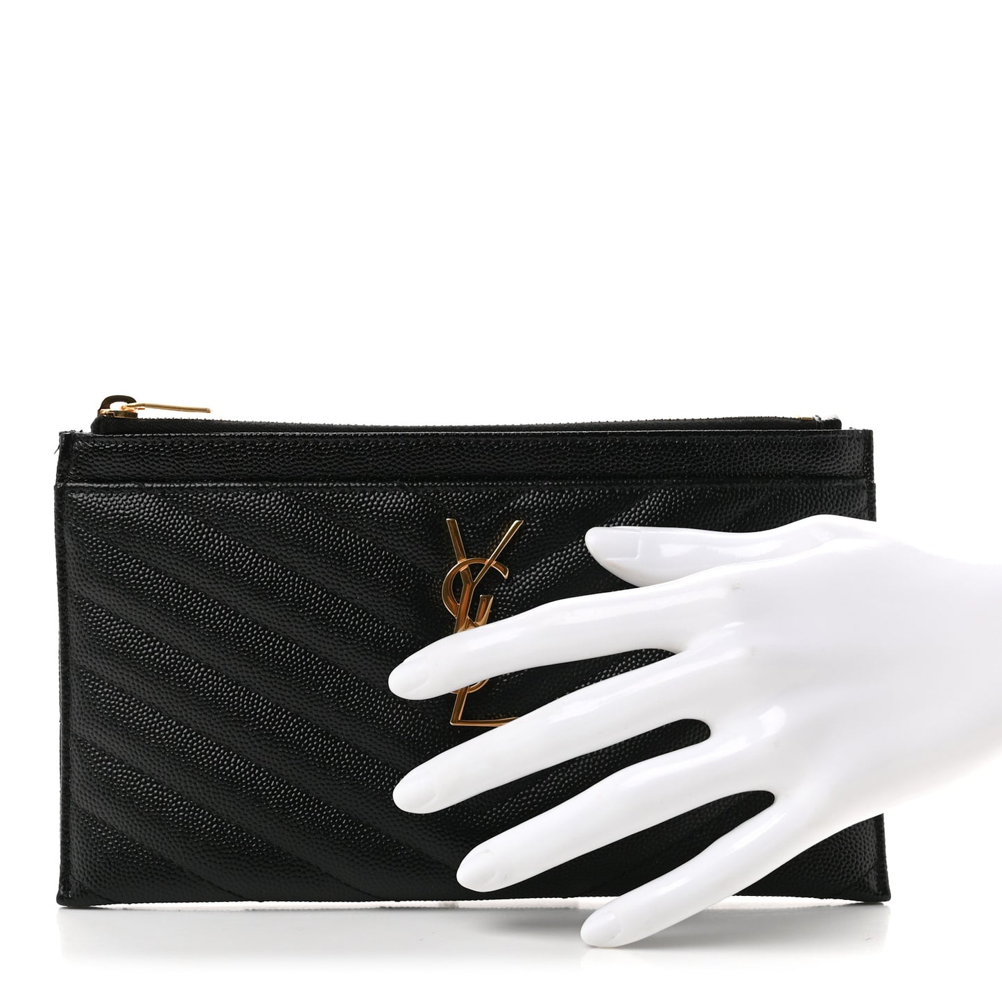Grain De Poudre Chevron Monogram Bill Pouch Black