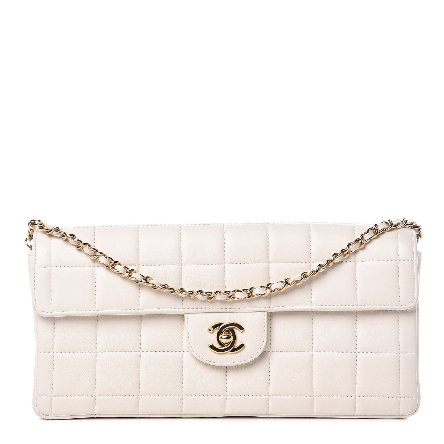 Chanel Lambskin East West Chocolate Bar Flap White 1 of 12