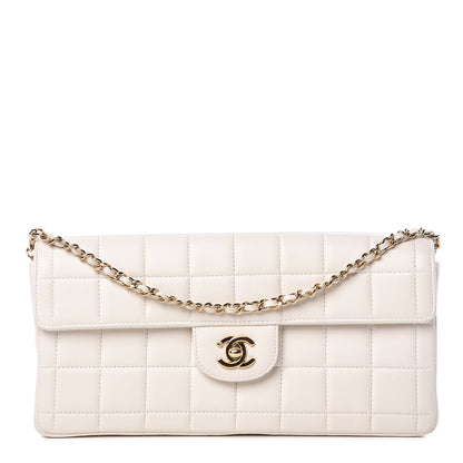 Chanel Lambskin East West Chocolate Bar Flap White 1 of 12