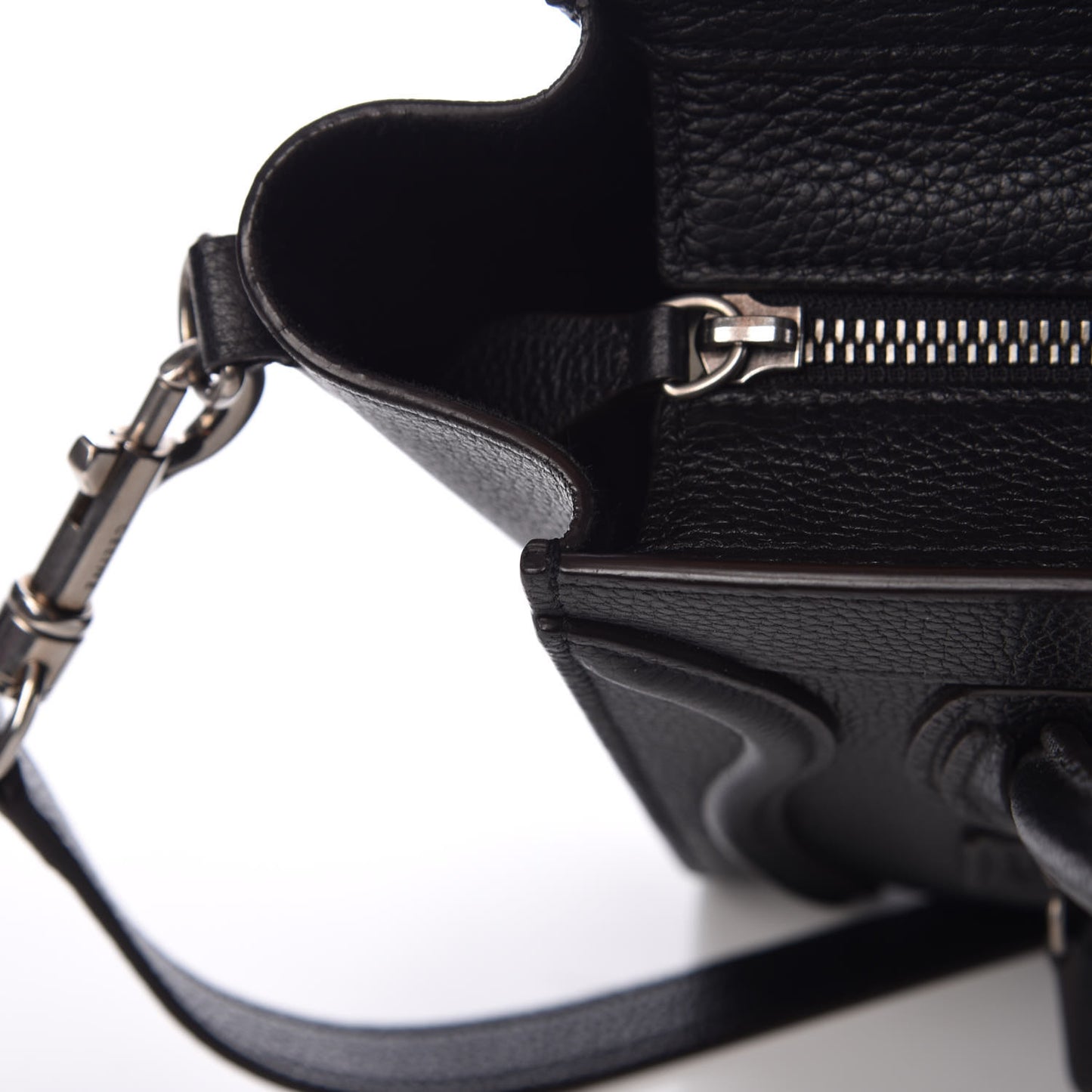 Drummed Calfskin Nano Luggage Black
