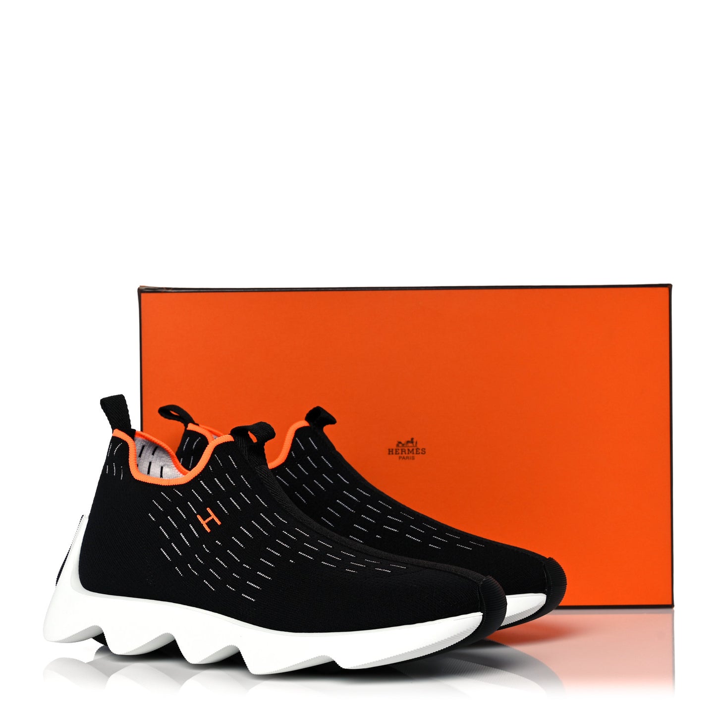 Technical Canvas Goatskin Womens Eclair Sneakers 38.5 Black