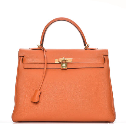 Hermes Togo Kelly Retourne 35 Orange 1 of 34