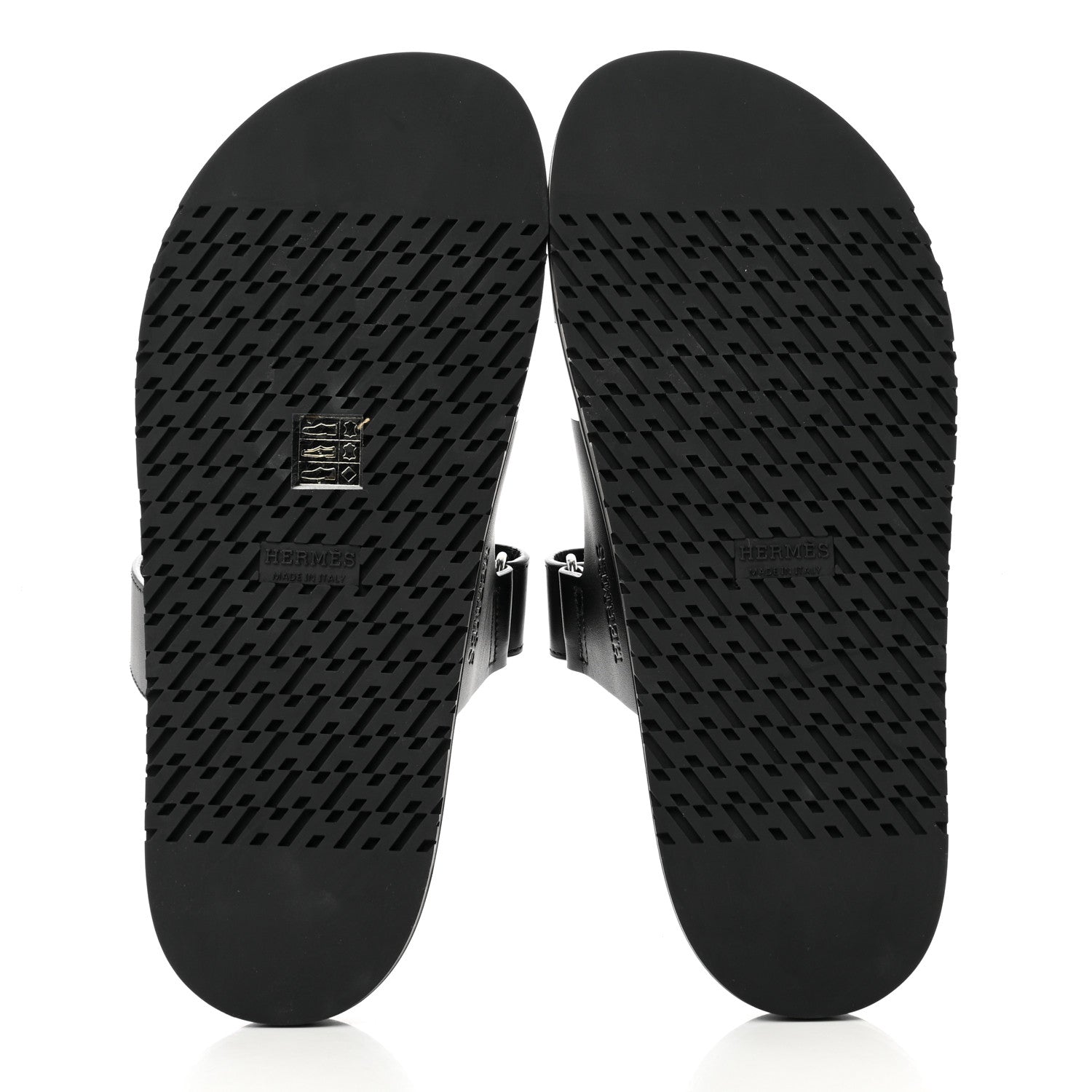 Hermes Calfskin Womens Chypre Sandals 40.5 Black 5 of 9