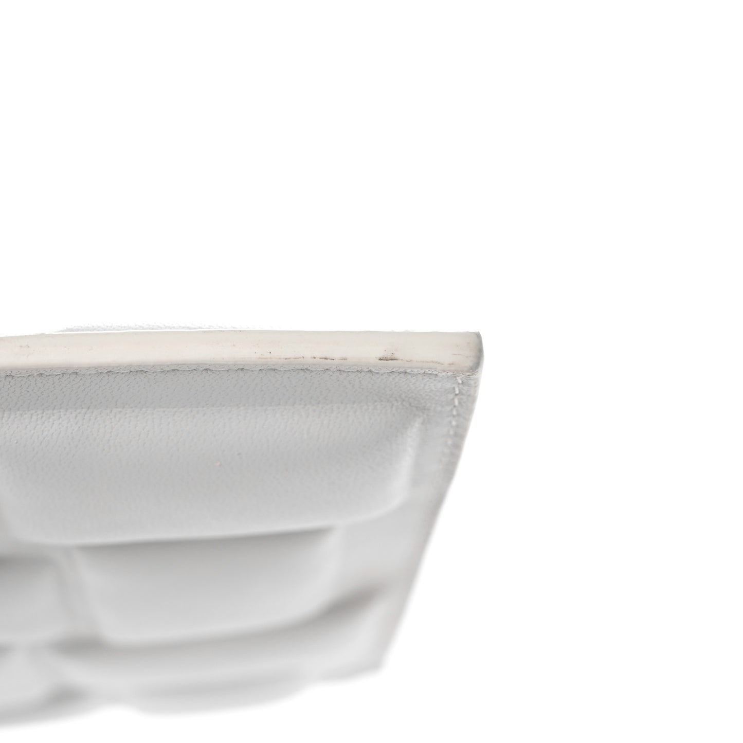 Nappa Padded Intrecciato Flat Pouch Chalk