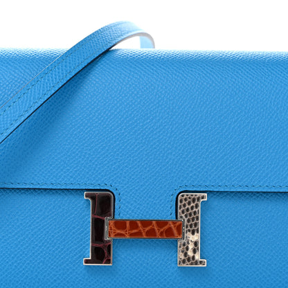 Hermes Epsom Alligator Lizard Constance Wallet To Go Bleu Frida Etrusque Ombre 7 of 10