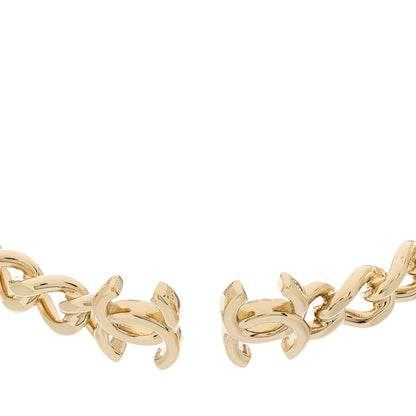 Chanel Metal CC Chain Link Choker Necklace L Gold 1 of 3