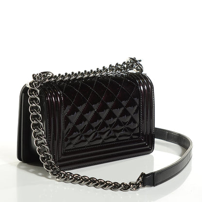 Chanel Patent Calfskin Quilted Small Boy Flap Black 3 of 9