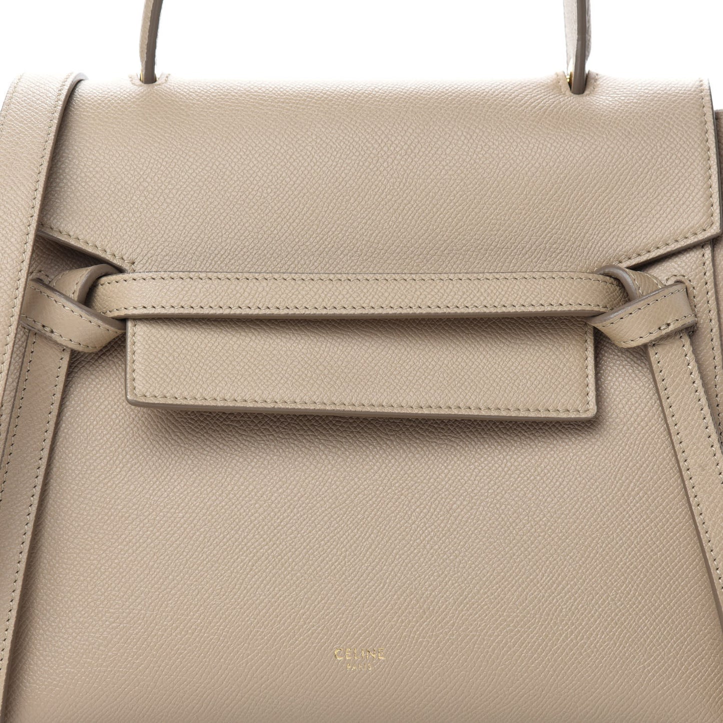 Grained Calfskin Micro Belt Bag Light Taupe