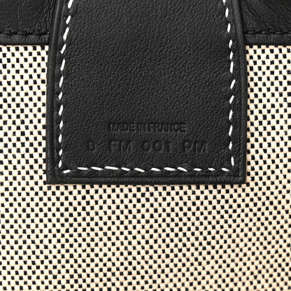 Hermes Military Toile Canvas Swift Steeple 25 Bag Ecru Black 8 of 12