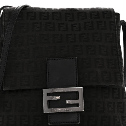 Fendi Zucchino Tube Messenger Bag Black 8 of 13