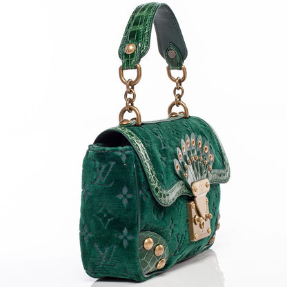 Louis Vuitton Monogram Velours Irvine Alligator Bag Green 4 of 9
