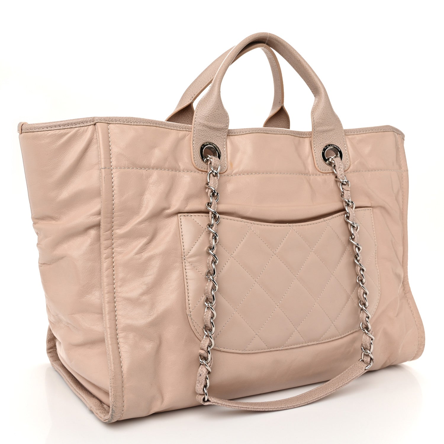 Chanel Glazed Calfskin Medium Deauville Tote Light Pink 3 of 15