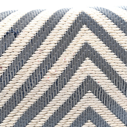 Chanel Fabric Chevron Braided Medium Boy Flap Blue 9 of 10