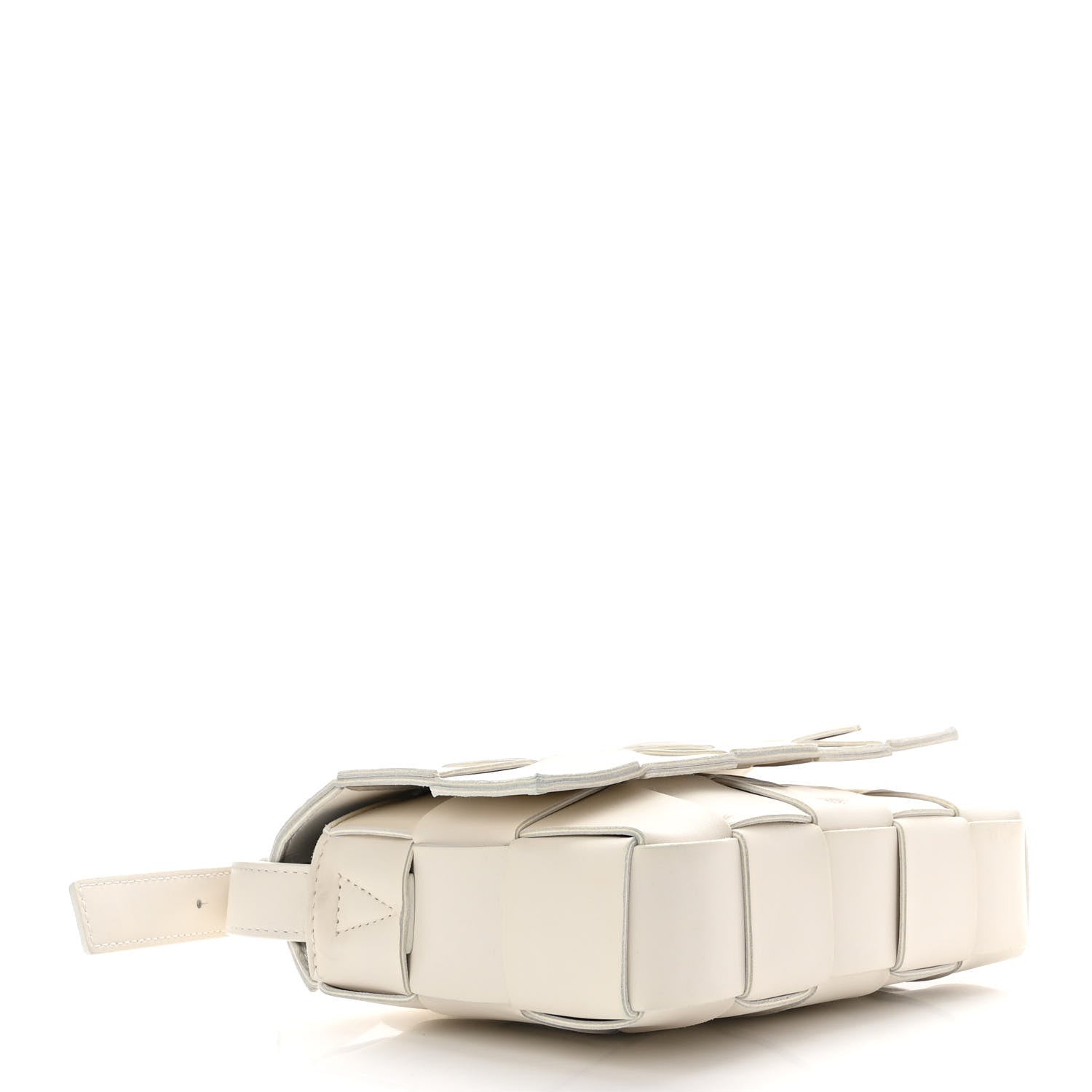 Bottega Veneta Lambskin Maxi Intrecciato Cassette Crossbody Bag White 4 of 10