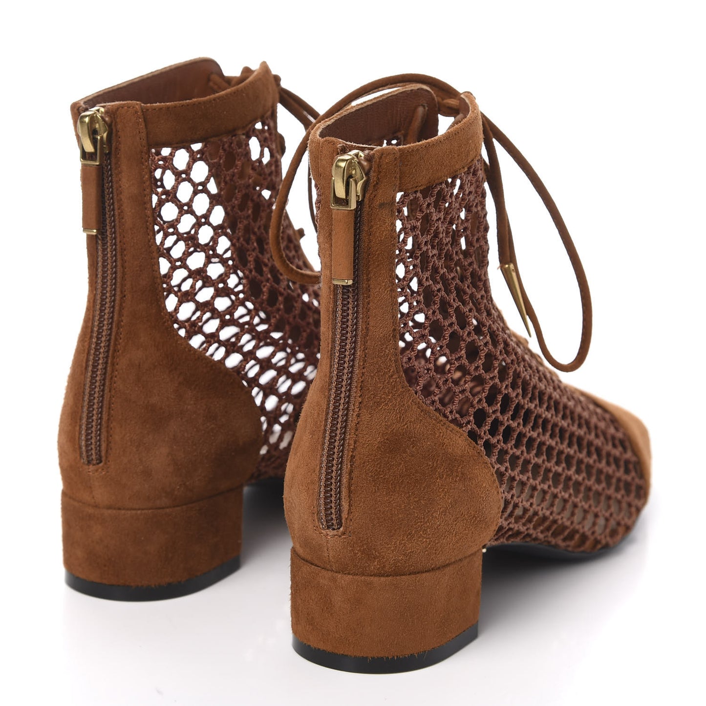 Suede Resille Naughtily-D 30mm Ankle Boots 35.5 Golden Brown