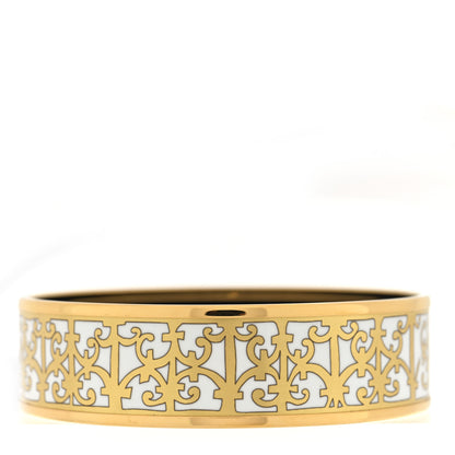 Hermes Enamel Printed Wide Balcons du Guadalquivir Bracelet 65 Gold 3 of 4