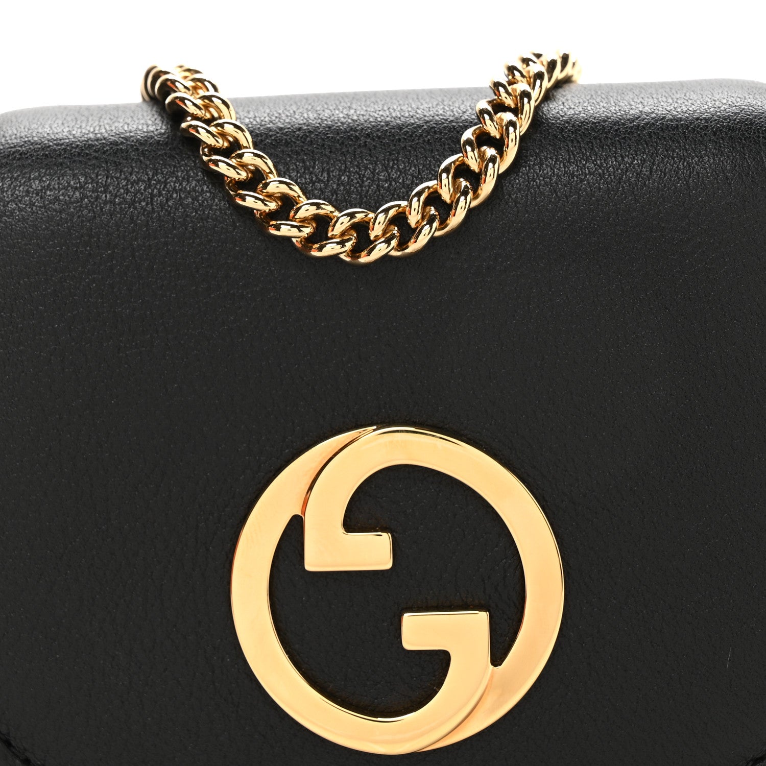 Gucci Roxy Calfskin Medium Blondie Chain Wallet Black 8 of 10