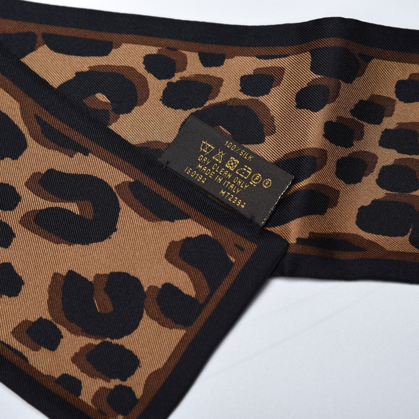 Silk Leopard Bandeau Scarf Marron