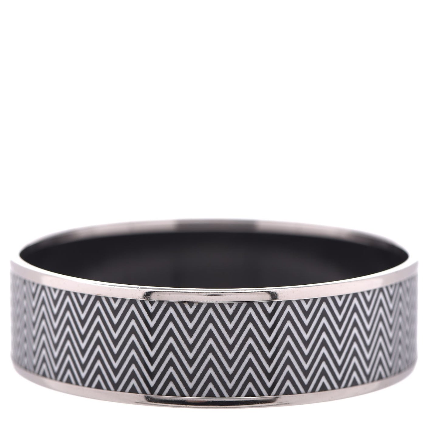 Enamel Printed Chevron Wide Bracelet 65 Black