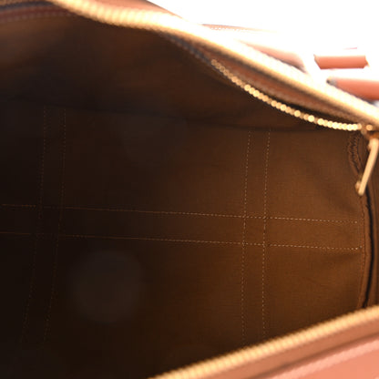 Celine Triomphe Canvas Calfskin Boston Bag Tan 5 of 10