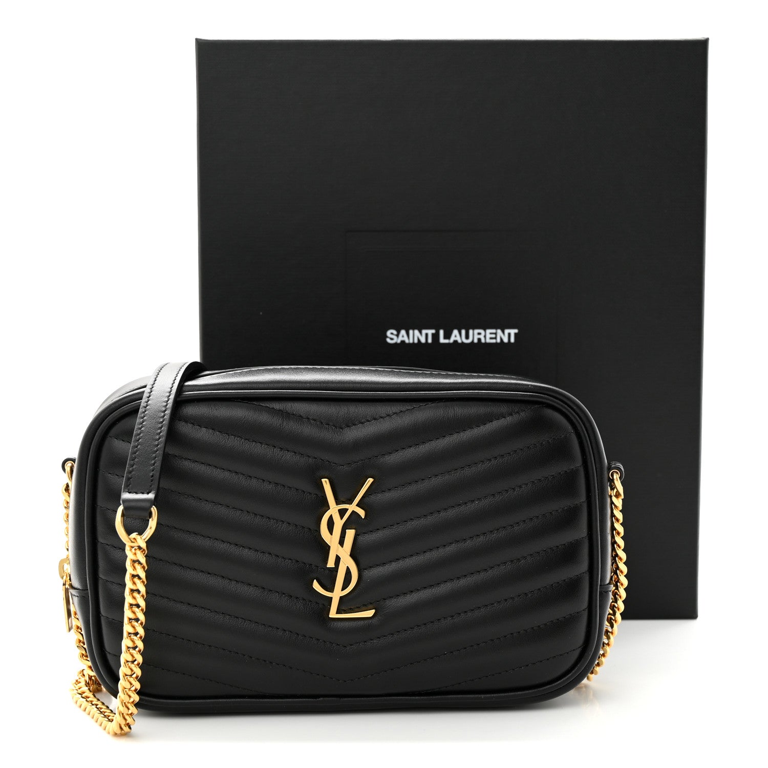 Saint Laurent Calfskin Matelasse Monogram Mini Lou Camera Bag Black 11 of 11