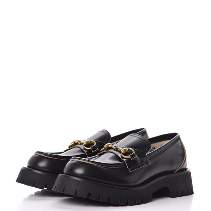 Gucci Cordovan Lux Womens Harald Horsebit 25mm Platform Loafers 38.5 Black 3 of 10