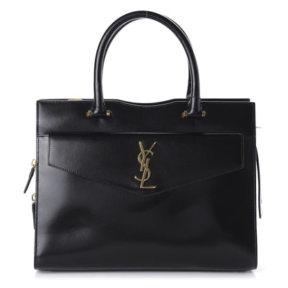 Saint Laurent Shiny Calfskin Medium Uptown Tote Black 1 of 10