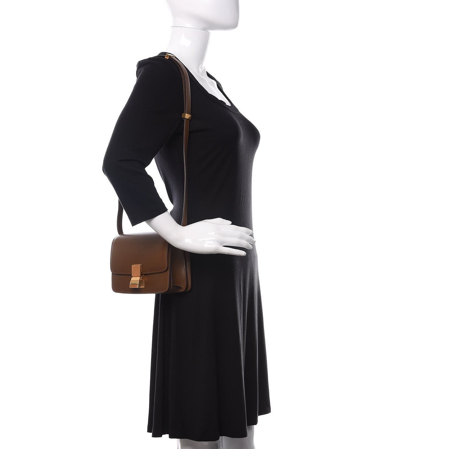 Celine Smooth Calfskin Small Classic Box Flap Bag Camel 2 of 10