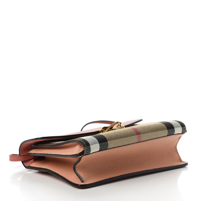 Burberry Derby Calfskin House Check Small Macken Crossbody Bag Copper Pink 4 of 11