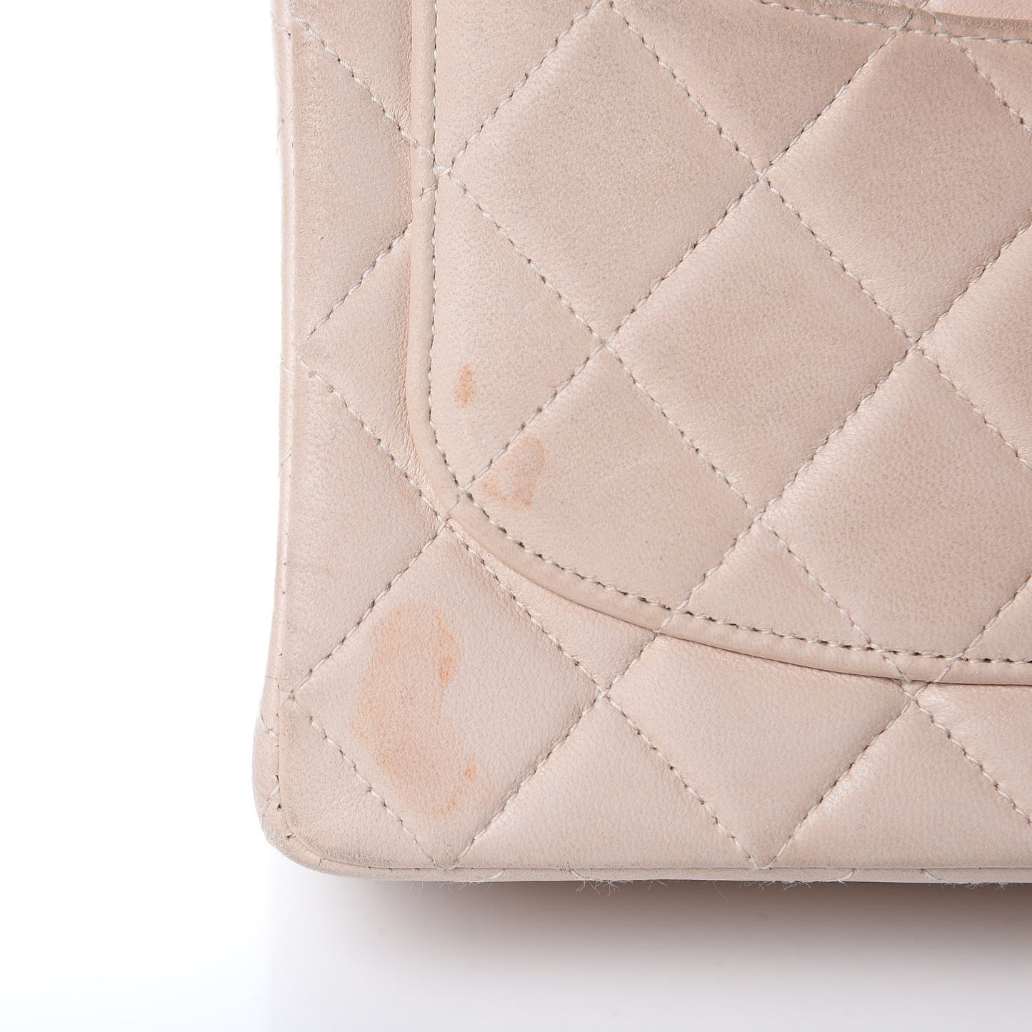 Lambskin Quilted Mini Square Flap Beige