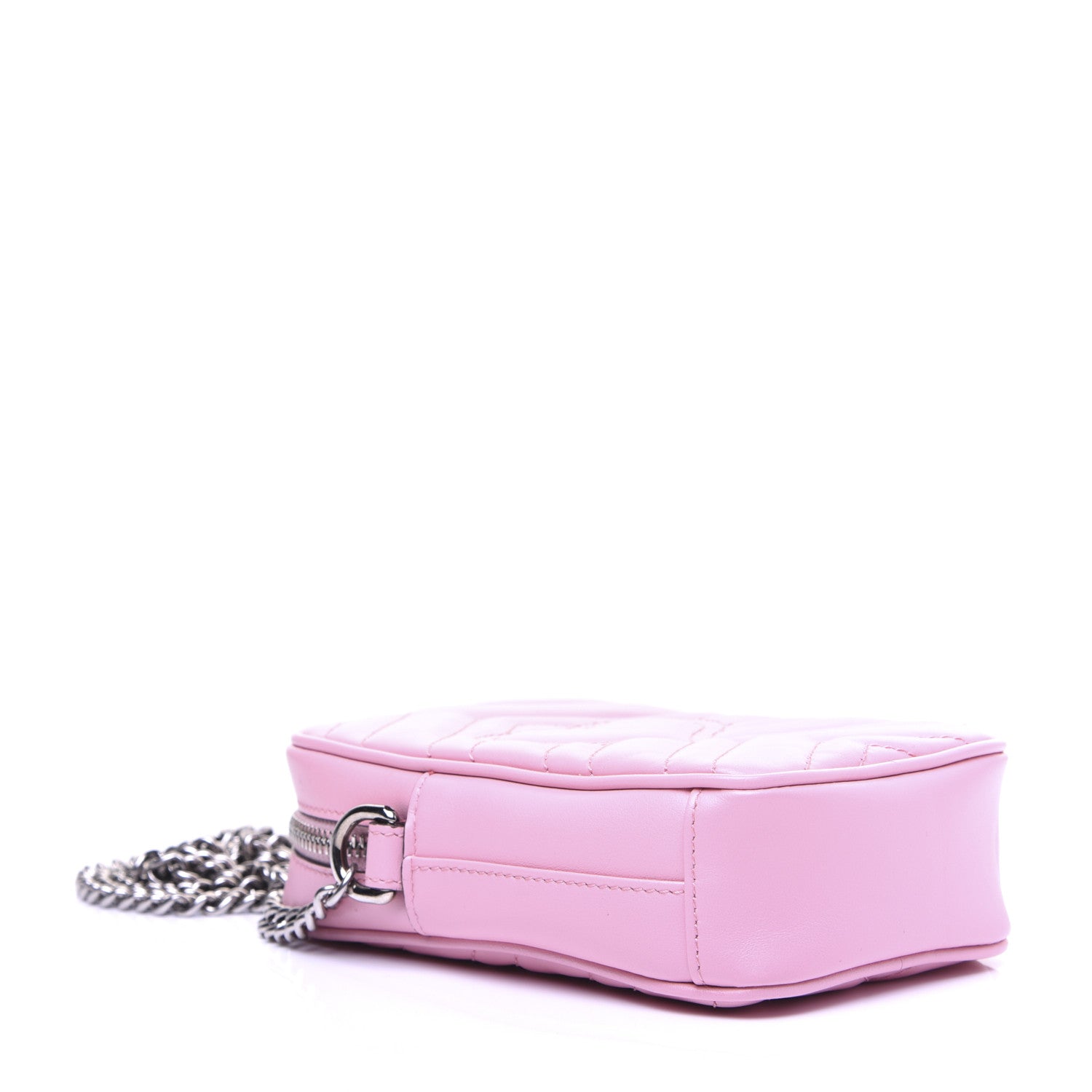 Gucci Calfskin Matelasse Mini GG Marmont Crossbody Bag Wild Rose 3 of 13