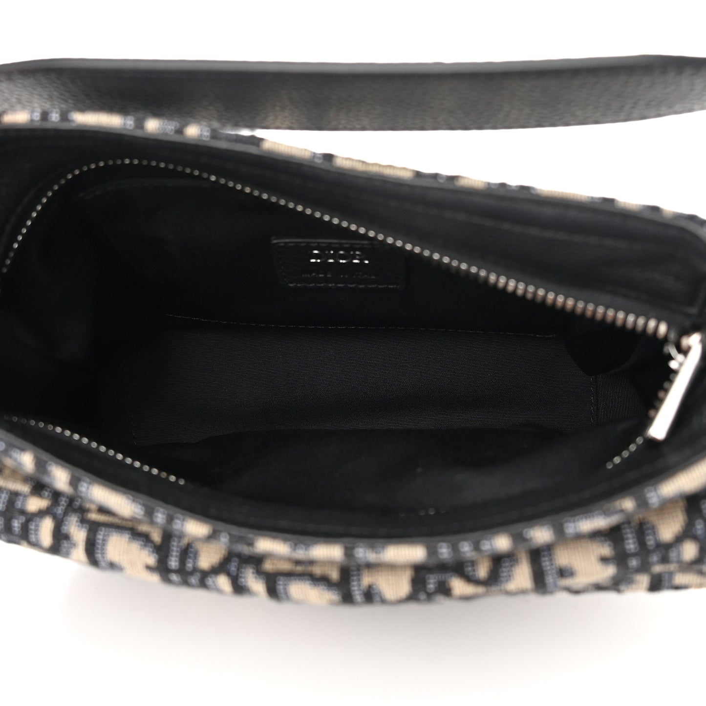 Oblique Mini Soft Saddle Bag Beige Black