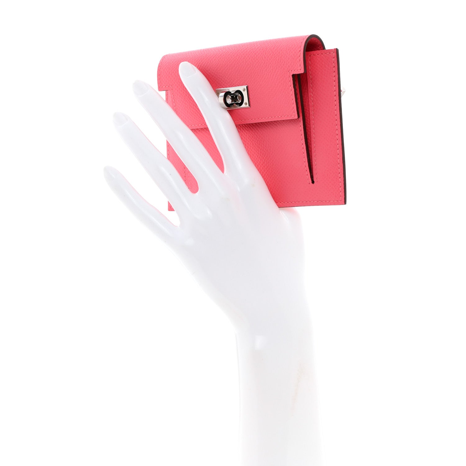 Hermes Epsom Kelly Pocket Compact Wallet Rose Azalee 2 of 8