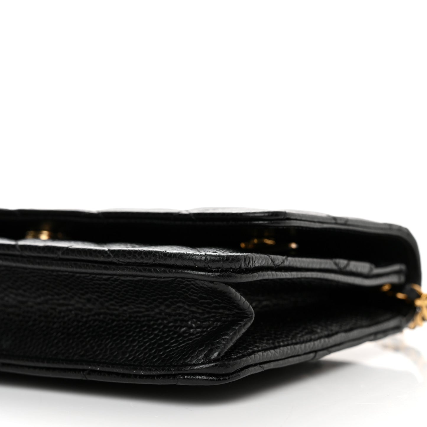 Caviar Quilted Wallet on Chain WOC Black
